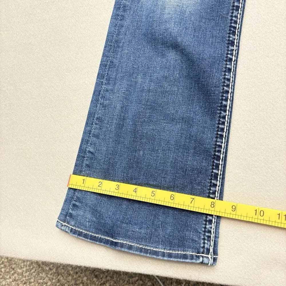 Rock Revival Jeans Semak Low Rise Bootcut Embellished Flap Pocket Denim Size 29